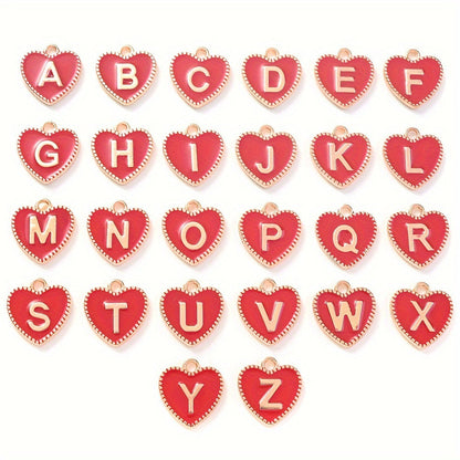 Alloy Enamel Letter Pendants