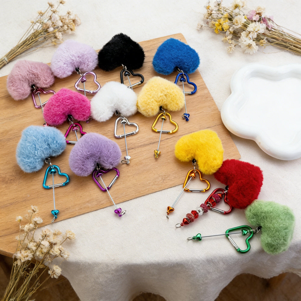 Heart Pom Pom Keychain Making Kit