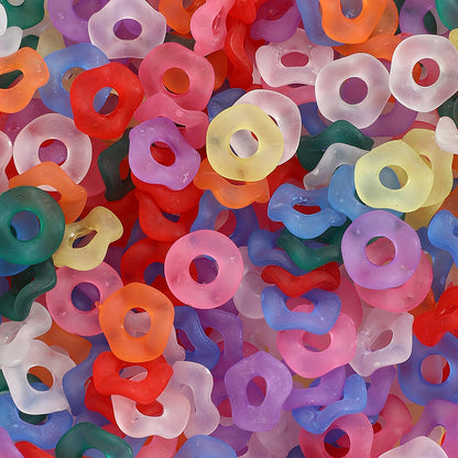 50-Piece 12 mm Frosted Acrylic Wavy Flower Chain Links
