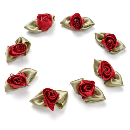 10PCS 12×32mm Fabric Tulip Flower Embellishment Set