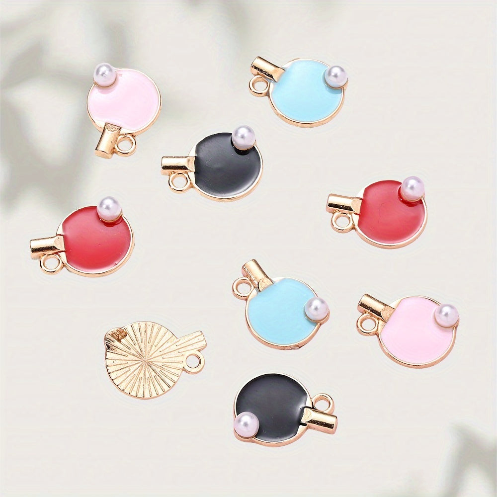 10PCS 12×17mm Colorful Table Tennis Acrylic Pendant Set