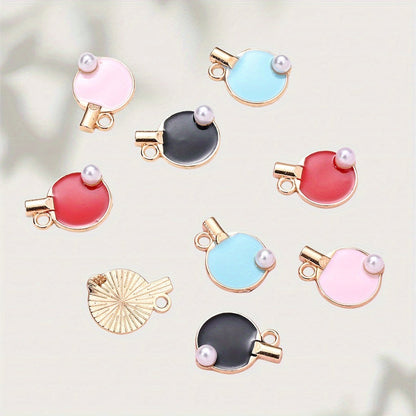 10PCS 12×17mm Colorful Table Tennis Acrylic Pendant Set