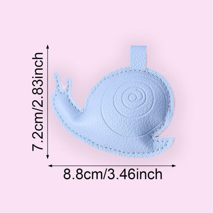 1PC 72×88mm 3D Leather Snail Pendant Keychain