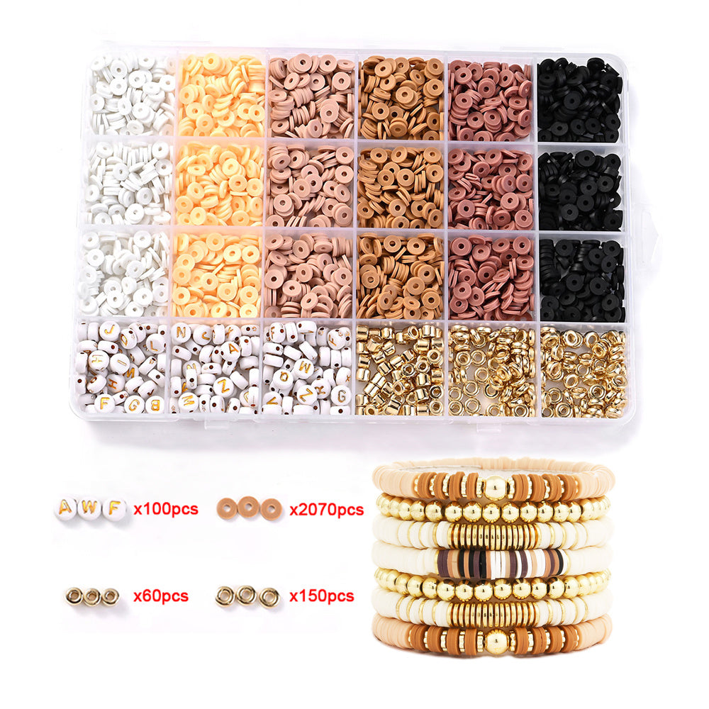 Polymer Clay Letter Bead Jewelry Making Kit