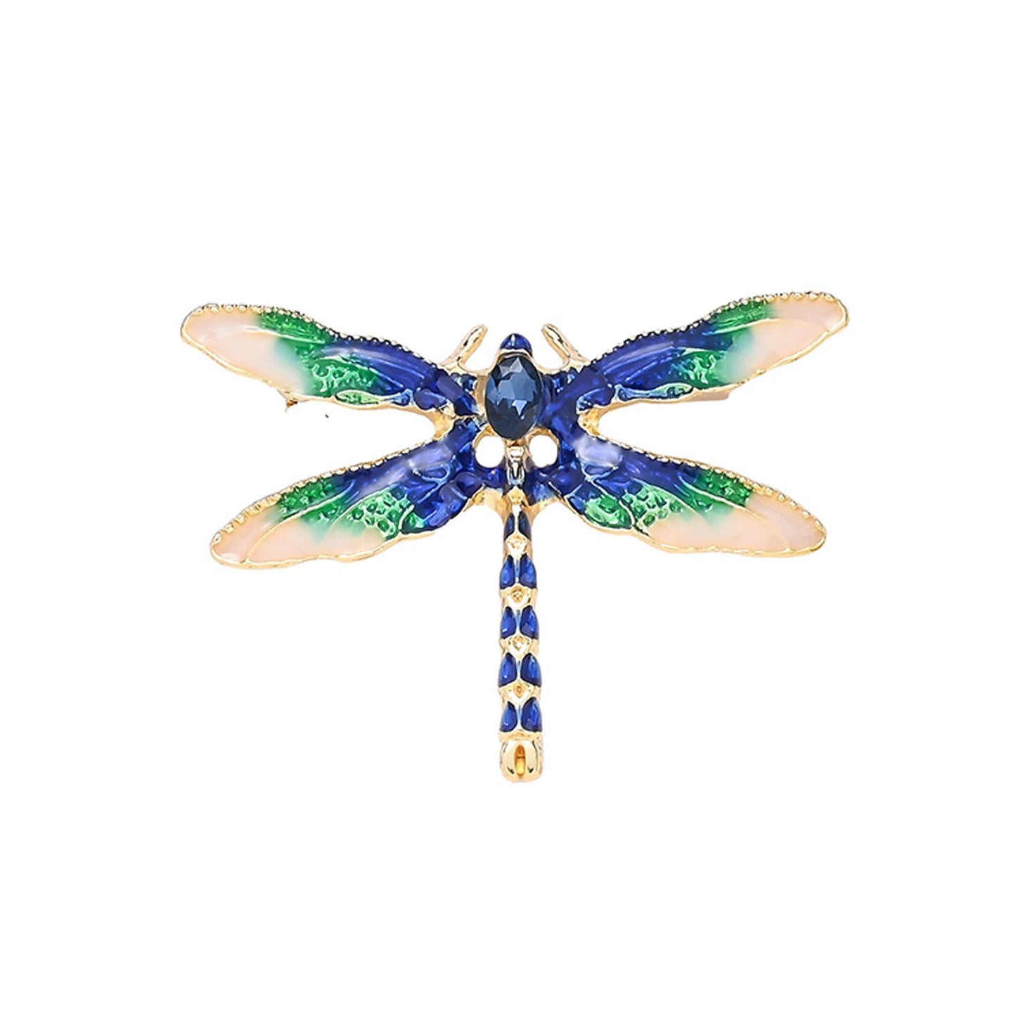 1-Piece Rhinestone Peacock & Enamel Dragonfly Brooch
