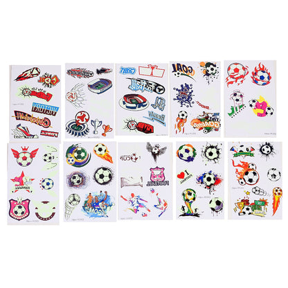10-Piece Glow-in-the-Dark Soccer Temporary Tattoos