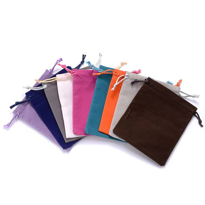 60-Piece Random Color 7x9 cm Velvet Drawstring Pouches