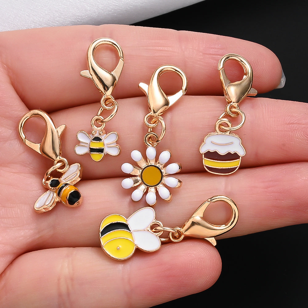 Bee and Daisy Enamel Pendant Charms