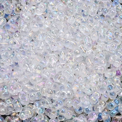 Rainbow Glass Rice Spacer Beads