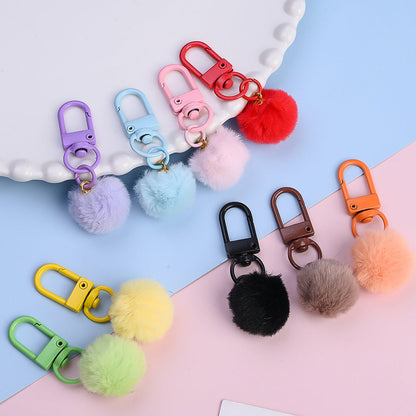 5.5x2 cm Alloy Ribbon Pom-Pom Keychain Charms