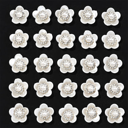 25-Piece Sparkling Rhinestone Flower Flatback Beads