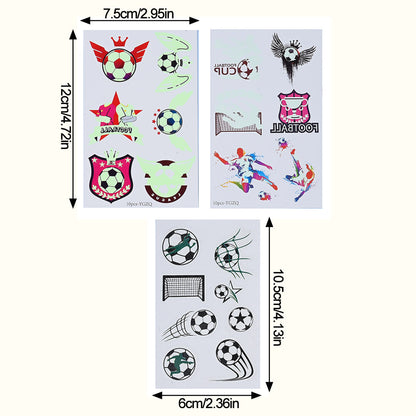 10-Piece Glow-in-the-Dark Soccer Temporary Tattoos