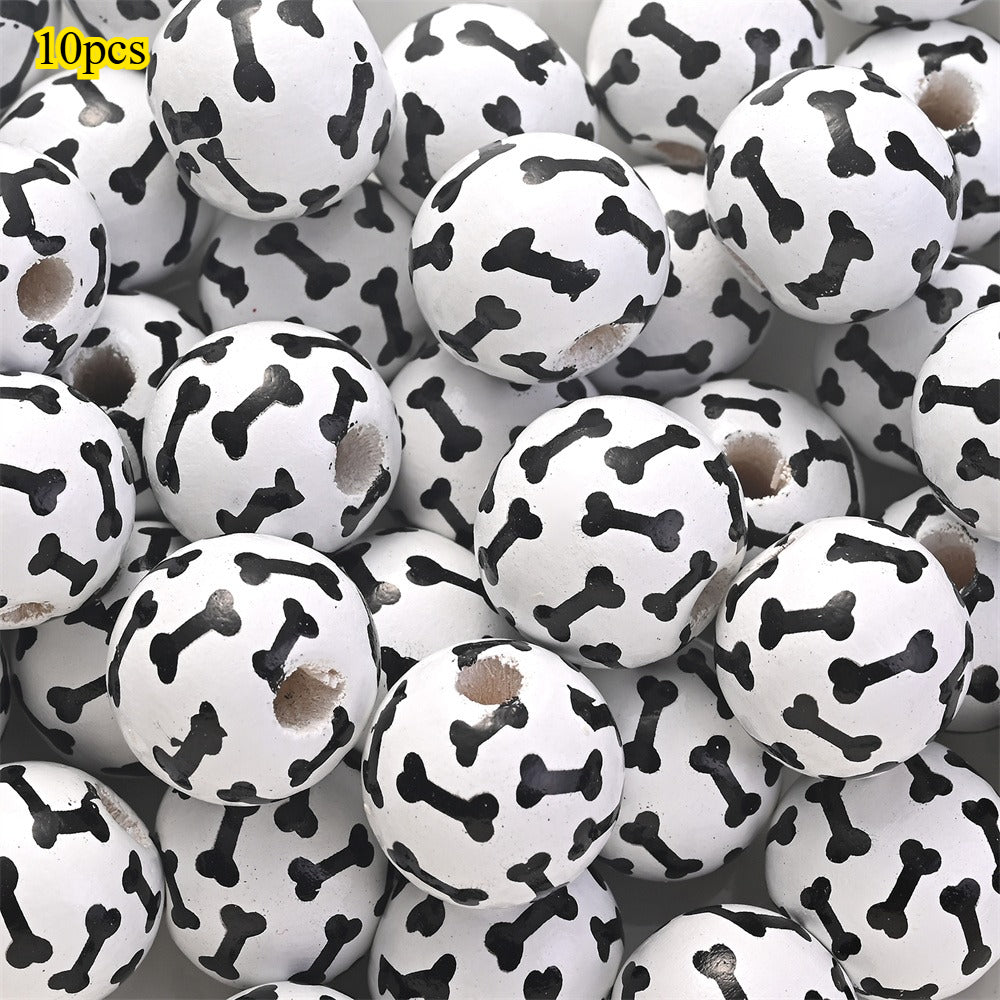 Marine-Themed Wooden Beads