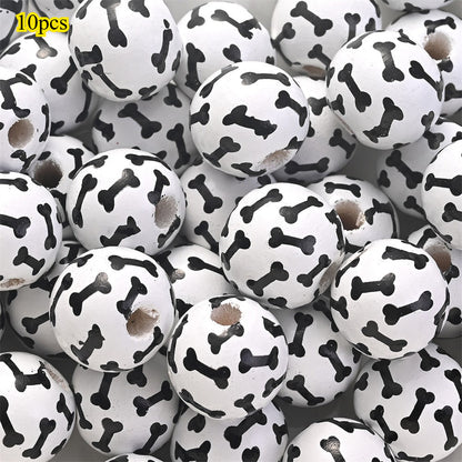 Marine-Themed Wooden Beads