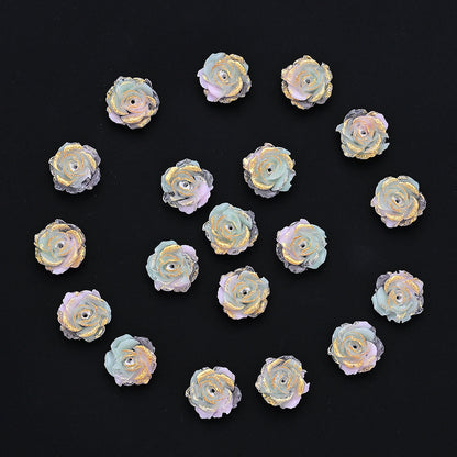 Gradient Resin Camellia Spacer Beads