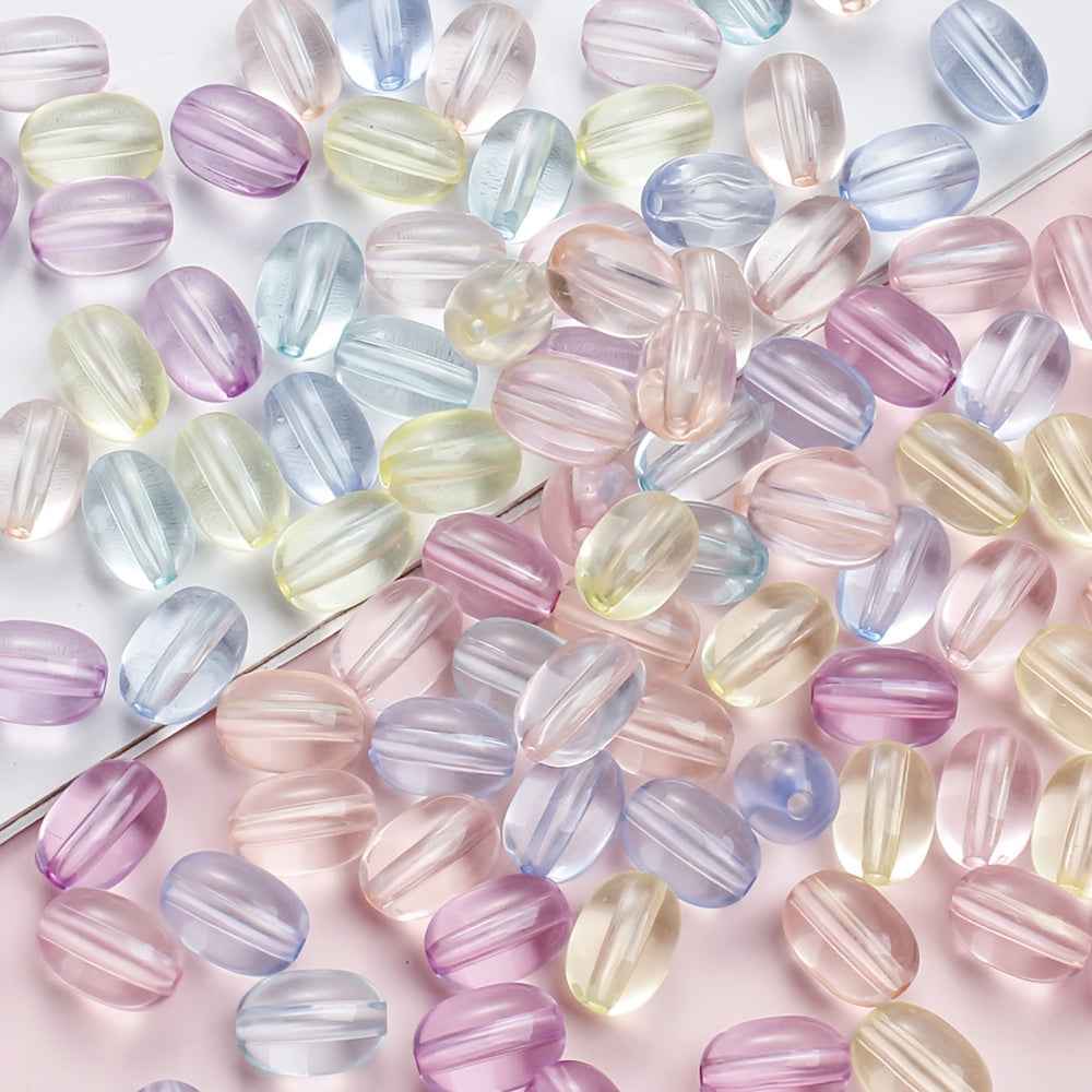 Light Clear Oval Acrylic Beads