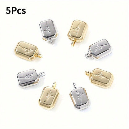 9x15 mm Lavender Alloy Pendant Charms