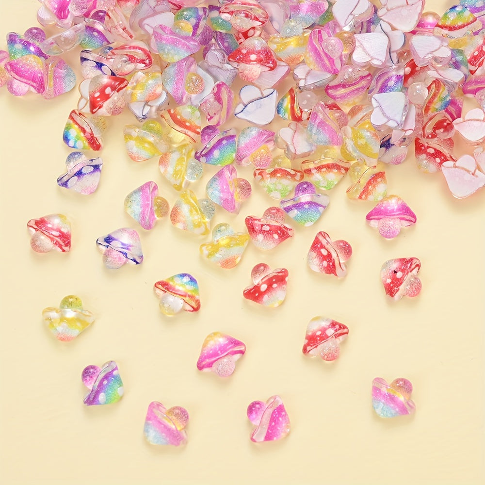 Resin Mushroom Flatback Beads