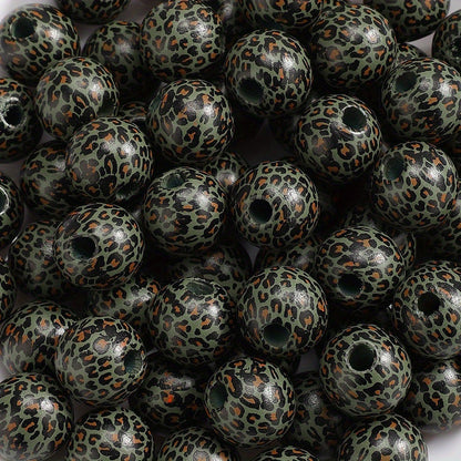 Patterned Wooden Large Hole Spacer Beads