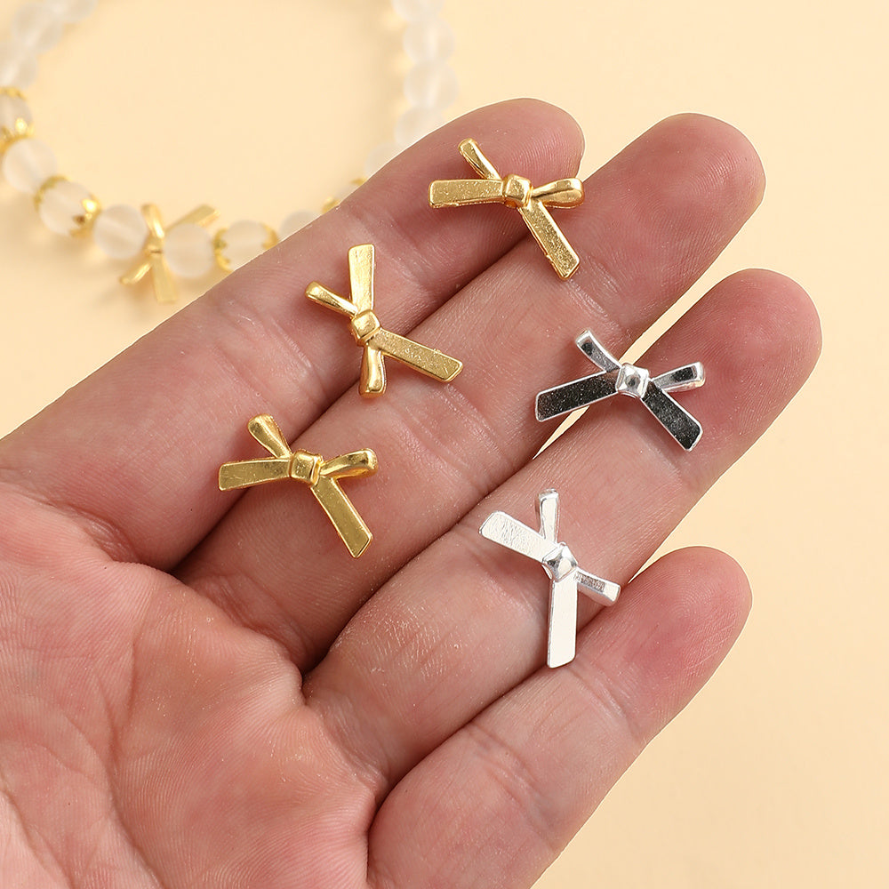 Gold & Silver Bow Alloy Beads