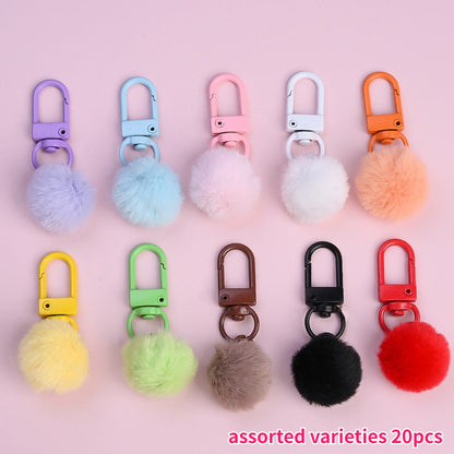 5.5x2 cm Alloy Ribbon Pom-Pom Keychain Charms
