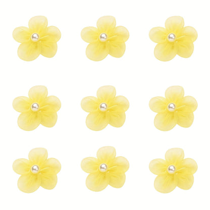 10PCS 23mm Fabric Five-Petal Flower Embellishment Set