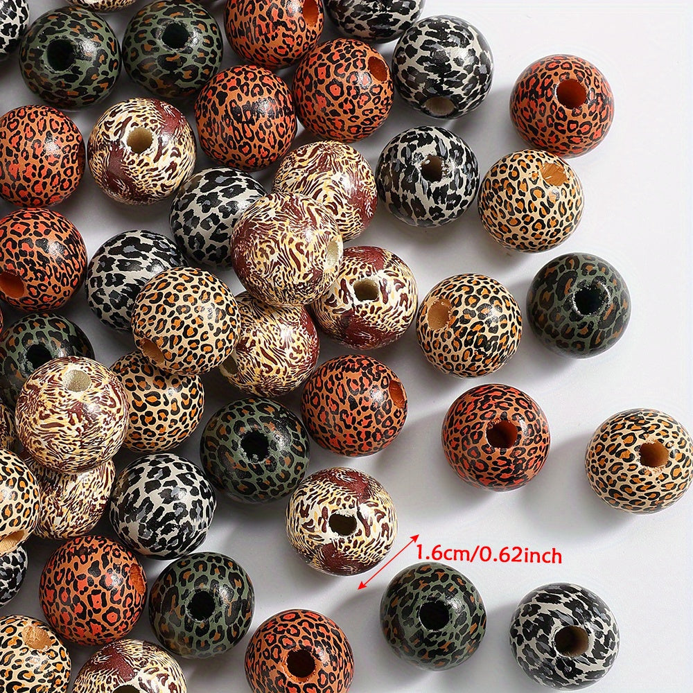 Patterned Wooden Large Hole Spacer Beads