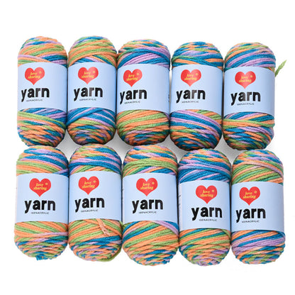 10PCS 10×4cm Rainbow Gradient Polyester Knitting Yarn