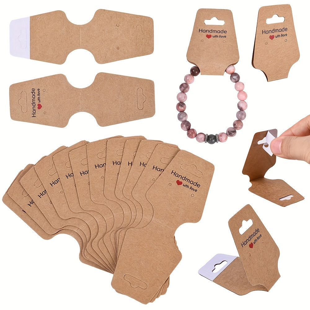 100-Piece Kraft Paper Jewelry Display Cards