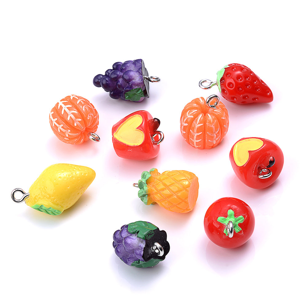 3D Fruit Resin Pendant Charms