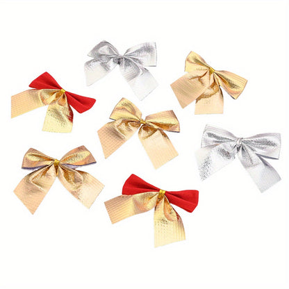 12-Piece Random Christmas Bow Polyester Decorations