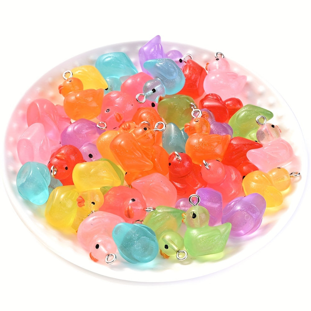 10PCS 16×20mm Luminous Duck Acrylic Bead Set