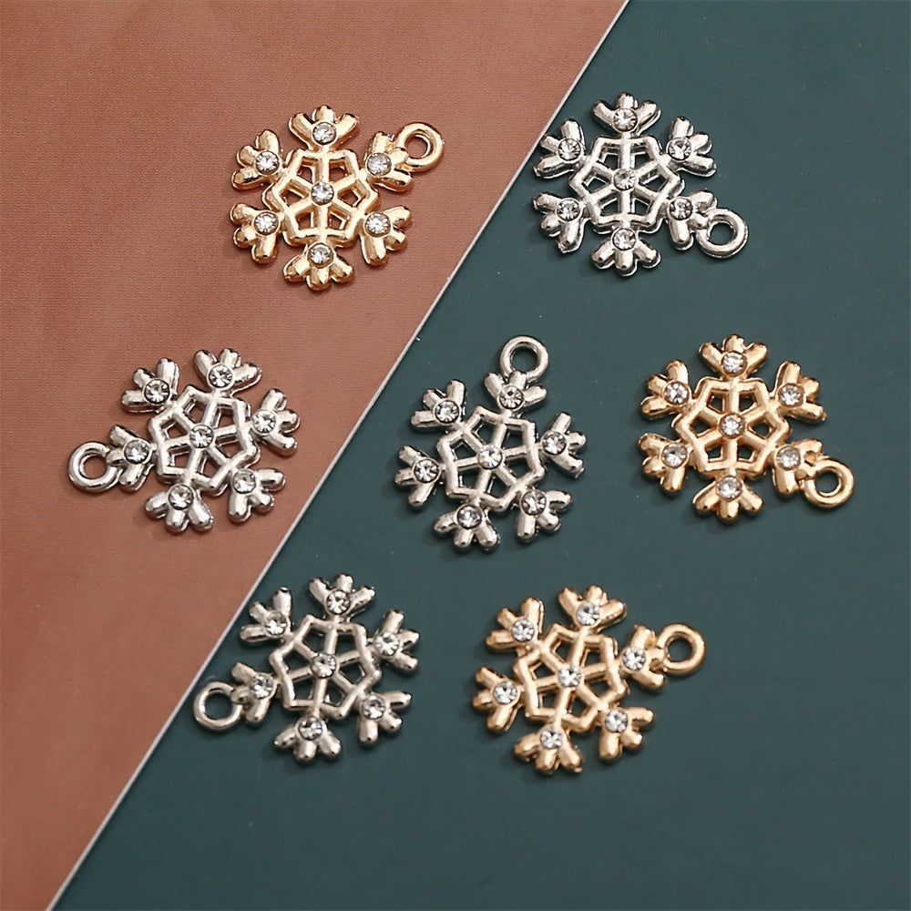 Christmas Rhinestone Snowflake Pendant Charms