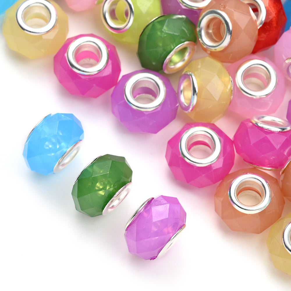 European Faceted Large Hole Spacer Beads