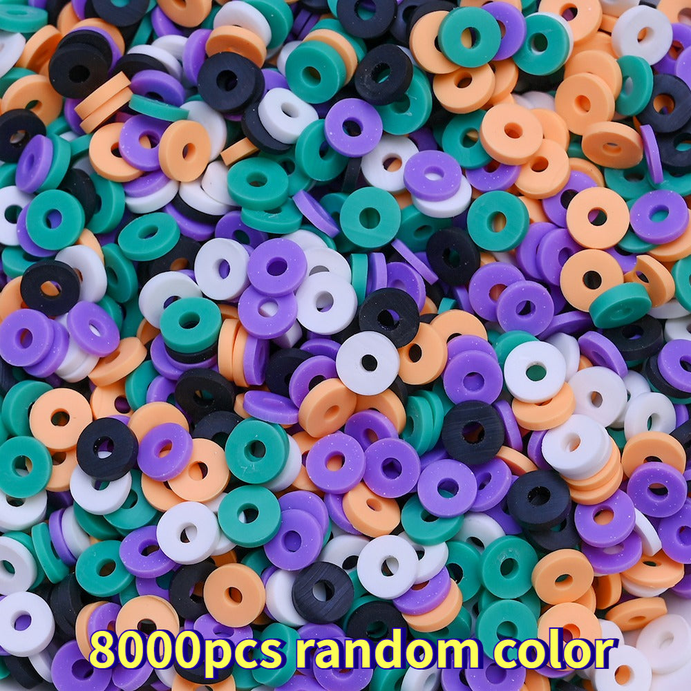 8000-Piece Random Mixed Halloween Polymer Clay Disc Beads
