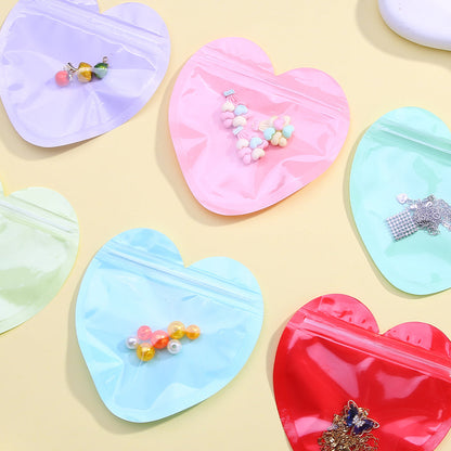 10PCS 3.94-Inch Heart-Shaped Transparent Jewelry Gift Bags
