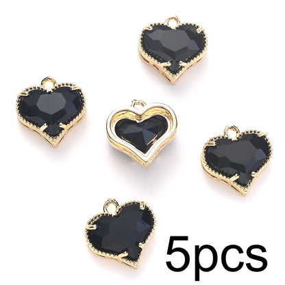Faceted Heart Rhinestone Pendants