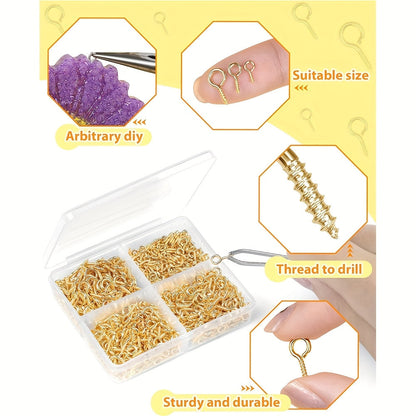 200PCS Mini Threaded Goat Eye Beads for DIY Jewelry