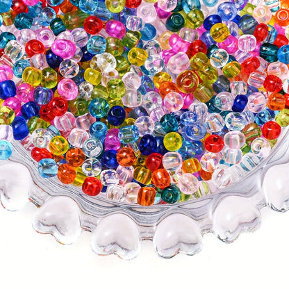 210PCS 4mm Clear Round Glass Spacer Beads