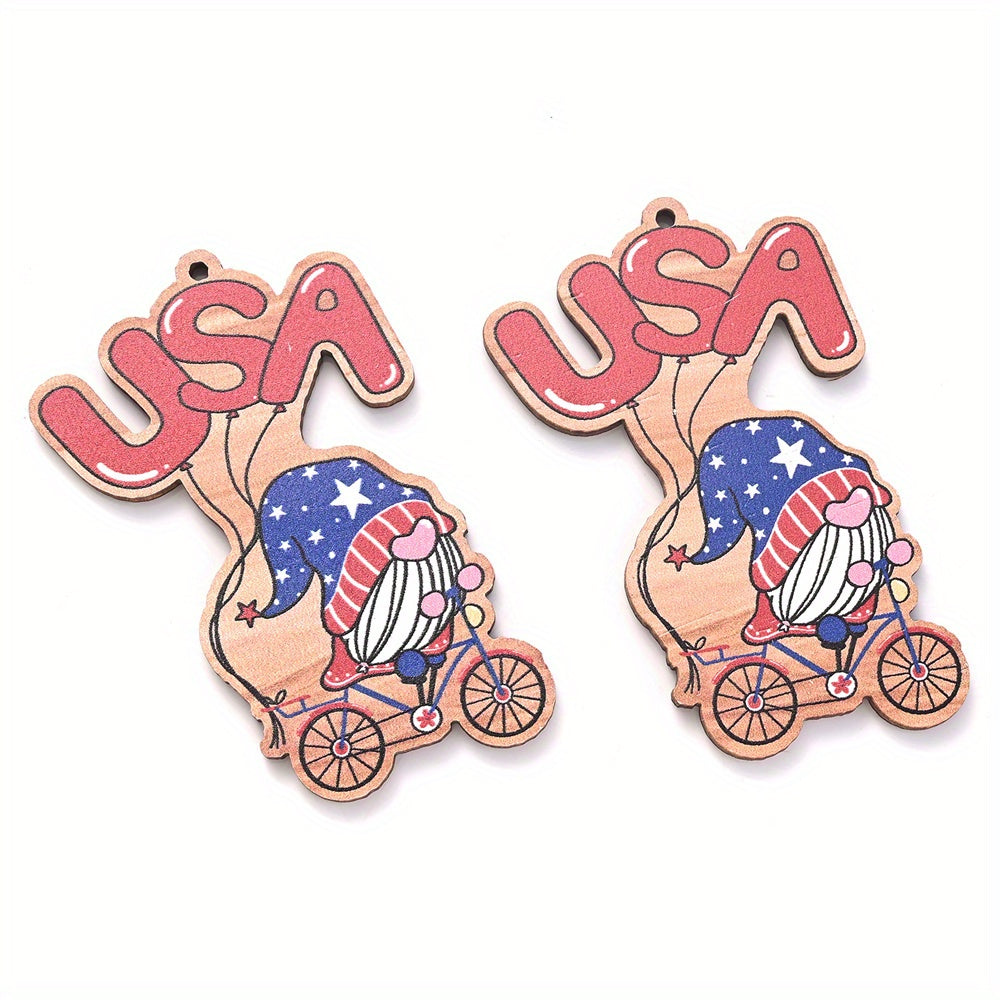 July 4th Patriotic Wooden Chain Charms