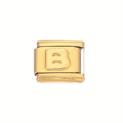 Golden Alphabet Alloy Bracelet Module