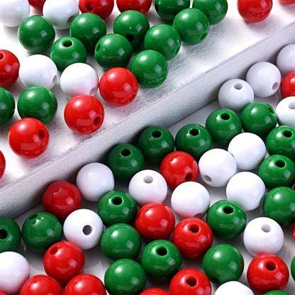 Christmas Round Acrylic Beads