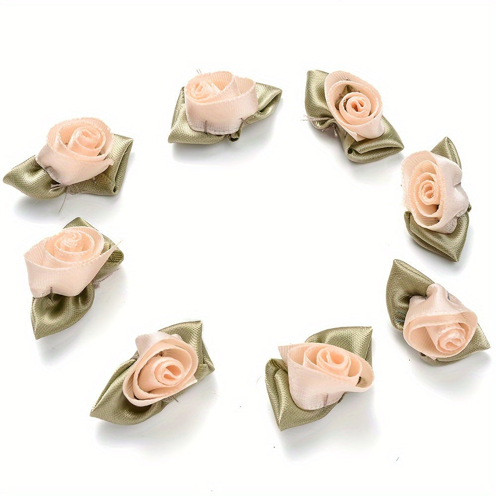 10PCS 12×32mm Fabric Tulip Flower Embellishment Set