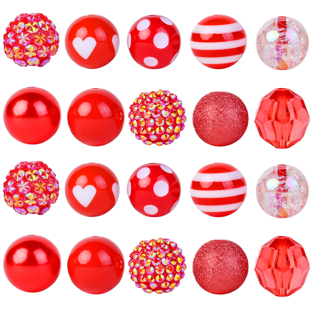 Multicolor 20 mm Thick Acrylic Round Beads
