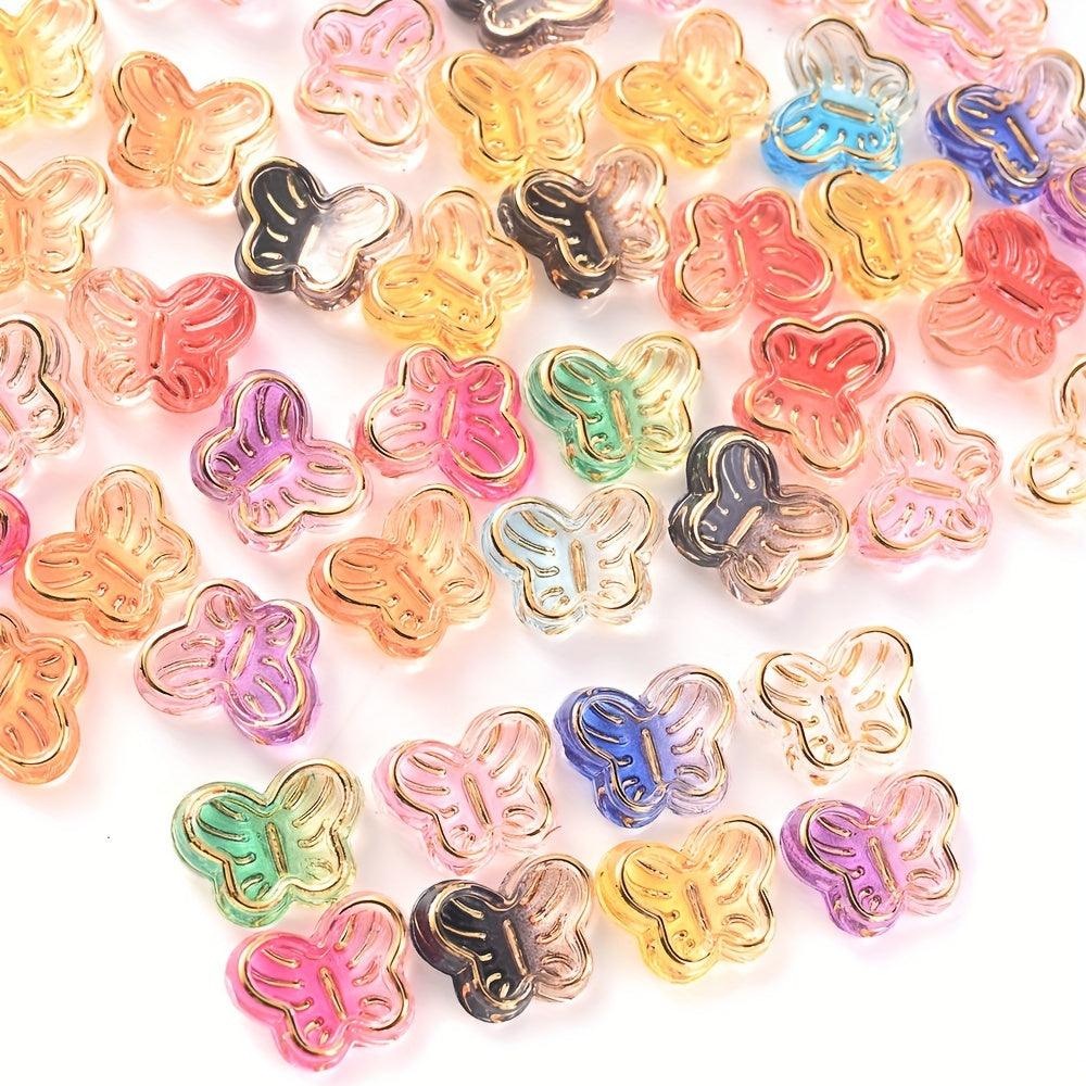50PCS 7×8mm Mini Butterfly Acrylic Bead Set