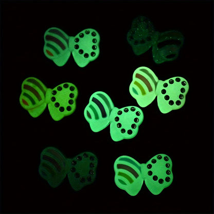5PCS 16×24mm Luminous Bow Acrylic Bead Set