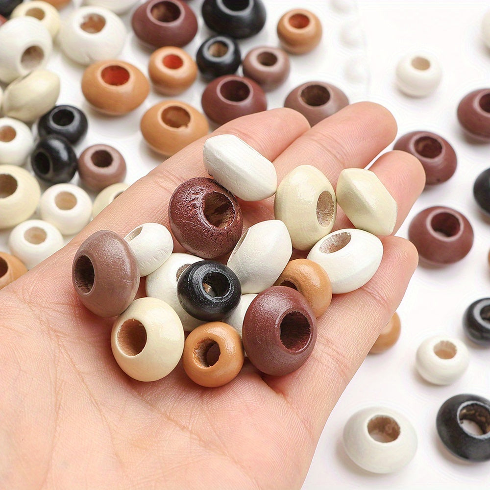 Color Flat Round Wooden Spacer Beads