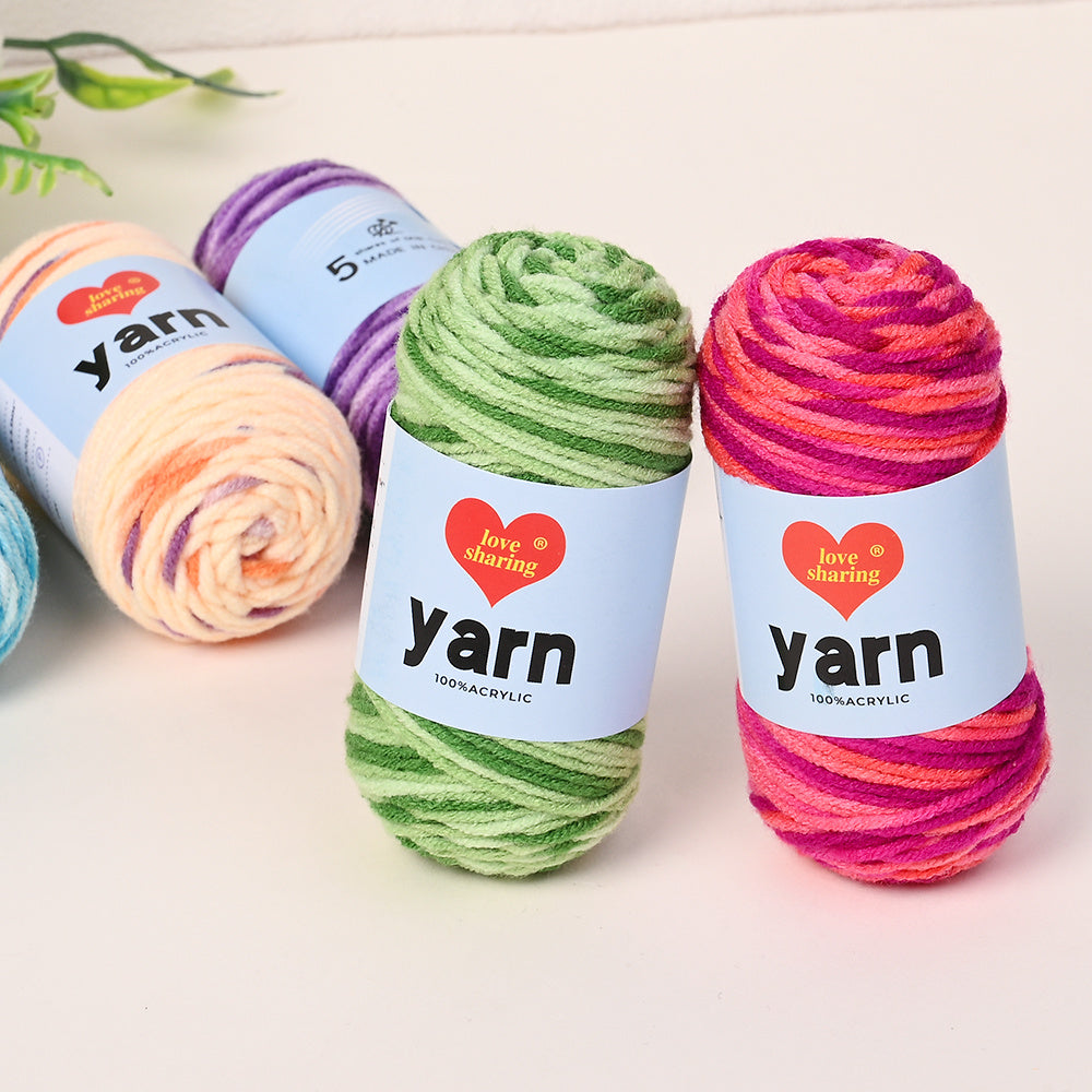 10PCS 10×4cm Rainbow Gradient Polyester Knitting Yarn