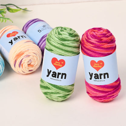 10PCS 10×4cm Rainbow Gradient Polyester Knitting Yarn