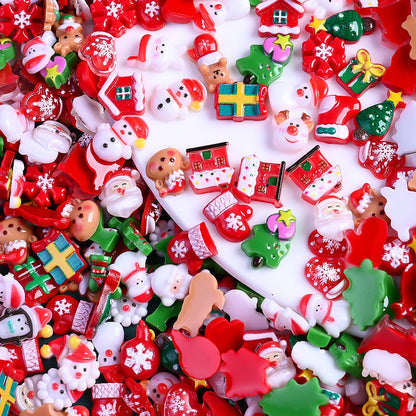 17g 7–15mm Christmas Resin Flatback Embellishment Set